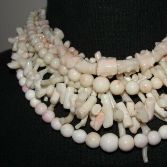 Alberto juan Jewelry - Angelskin Coral Mutli Strand Torsade Necklace with